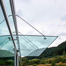 Glass canopy on lashings - set with clear glass