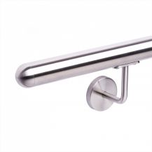 Handrail made of stainless steel with convex cap